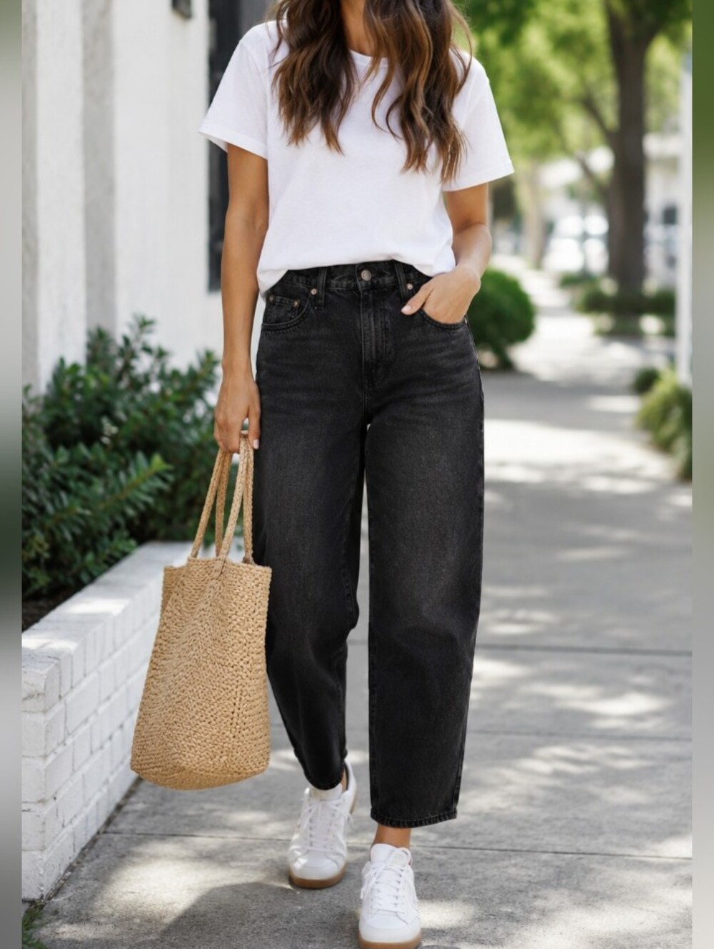 NWT Levi's Black Baggy Dad Jeans Relaxed Straight Leg Washed Denim High Rise